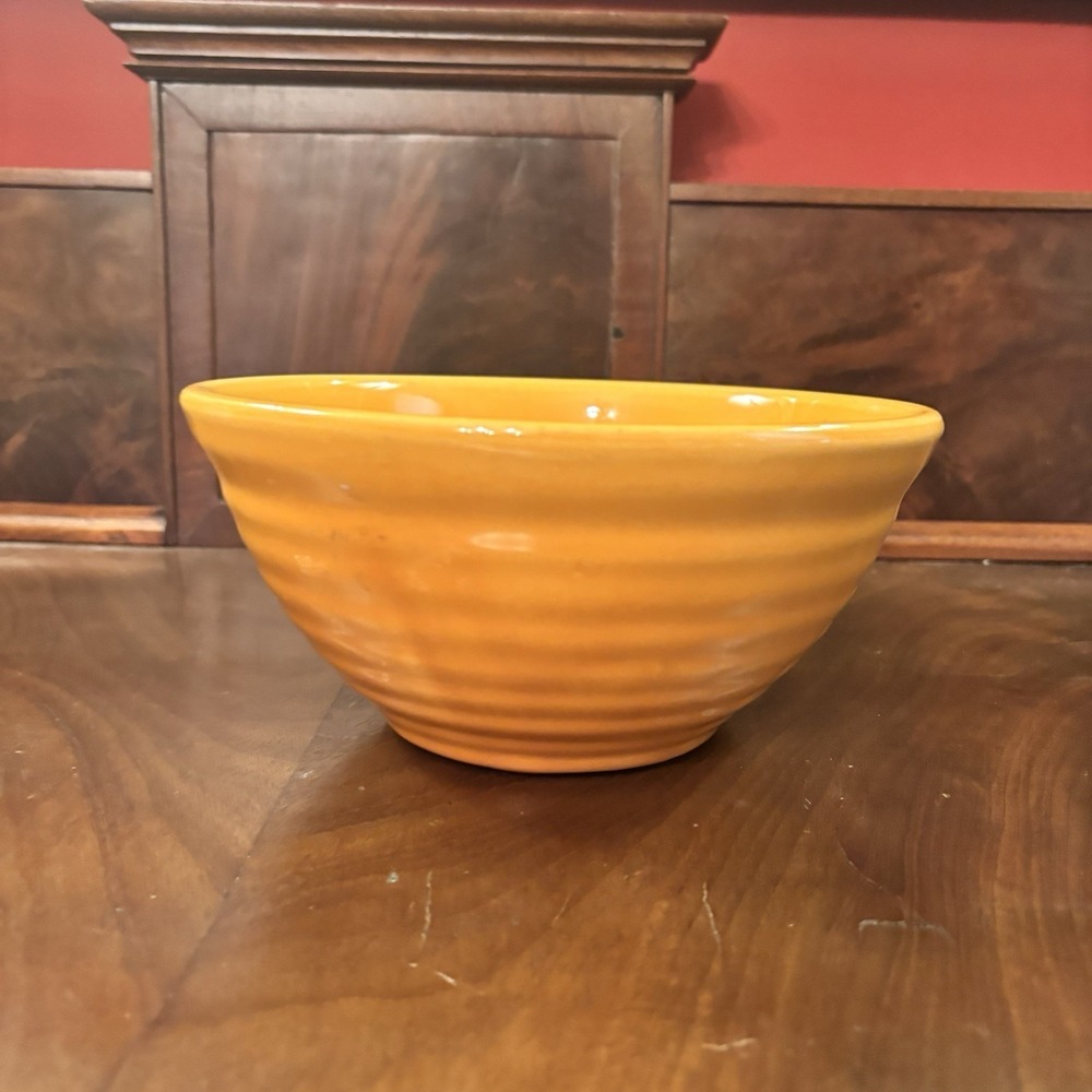Vintage Bauer Pottery Ringware #18 Yellow Orange Mixing‎ Serving Bowl USA 8"
